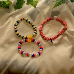 Preppy 3 pack of Claybead Bracelets